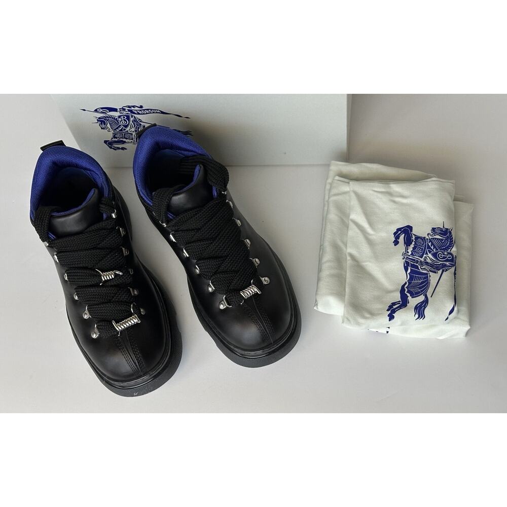 Burberry Black Leather Ankle Trek Boots 9 US (42 Eu) 8074564 IT NIB $1190 - Picture 11 of 14